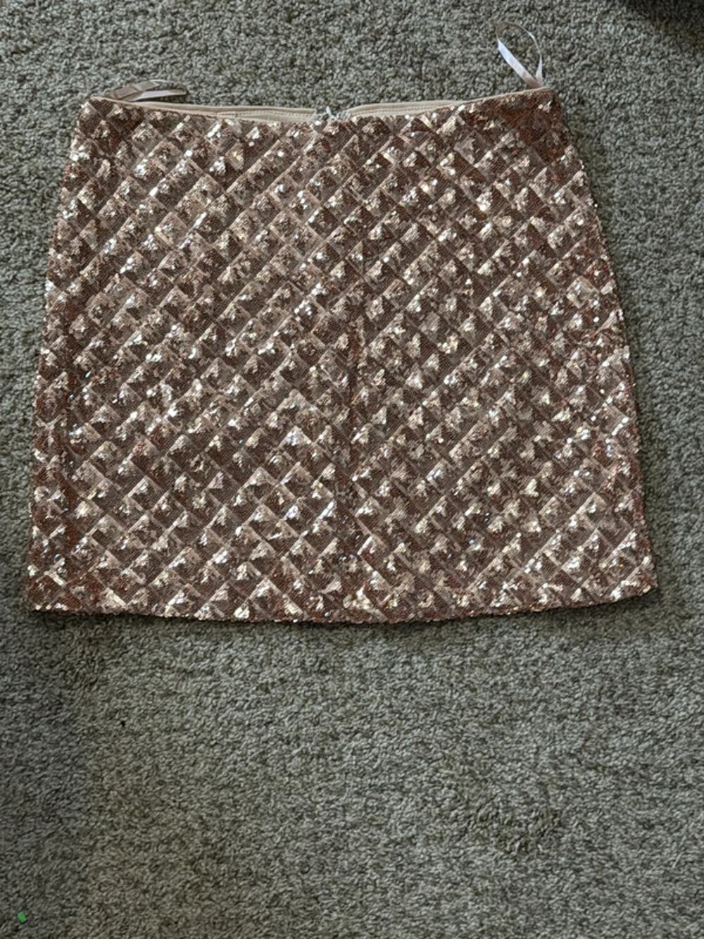 3 for $9 The sky sequin rose gold mini skirt L EUC 2166